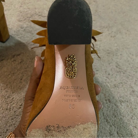 Aquazzura Suede Fringe Booties - Picture 14 of 17